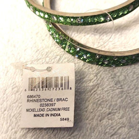 Bijoux Terner Stackable Bangle Bracelets Stone Studded Slip-On Nickel Lead Free - Picture 11 of 16